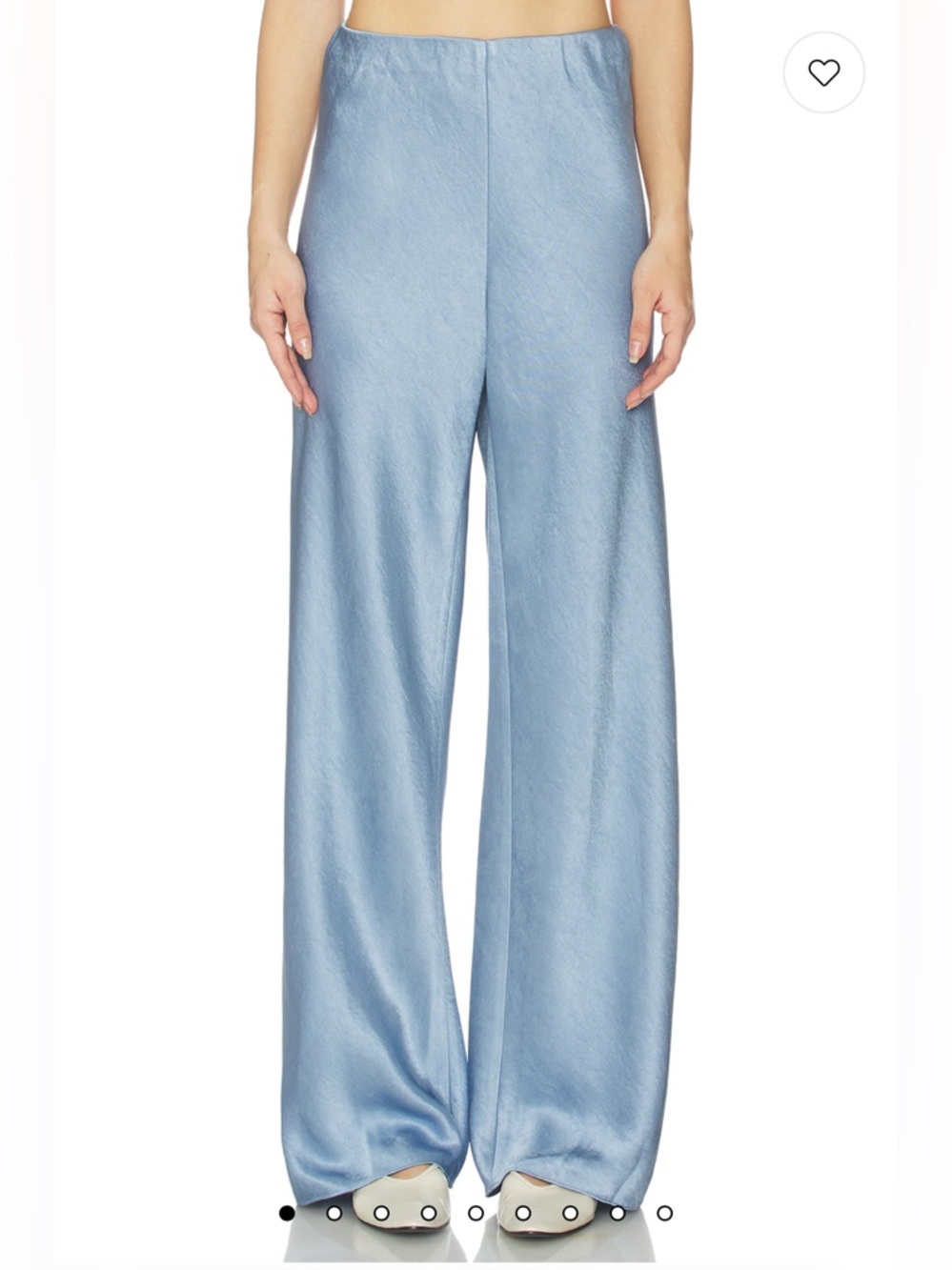 Vince Light Blue Satin Wide-Leg Pants